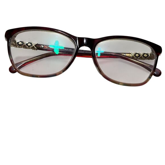 Chanel Vintage Eye Glass Frames Interlocking CC Pattern On Side Made in Italy - Picture 1 of 5